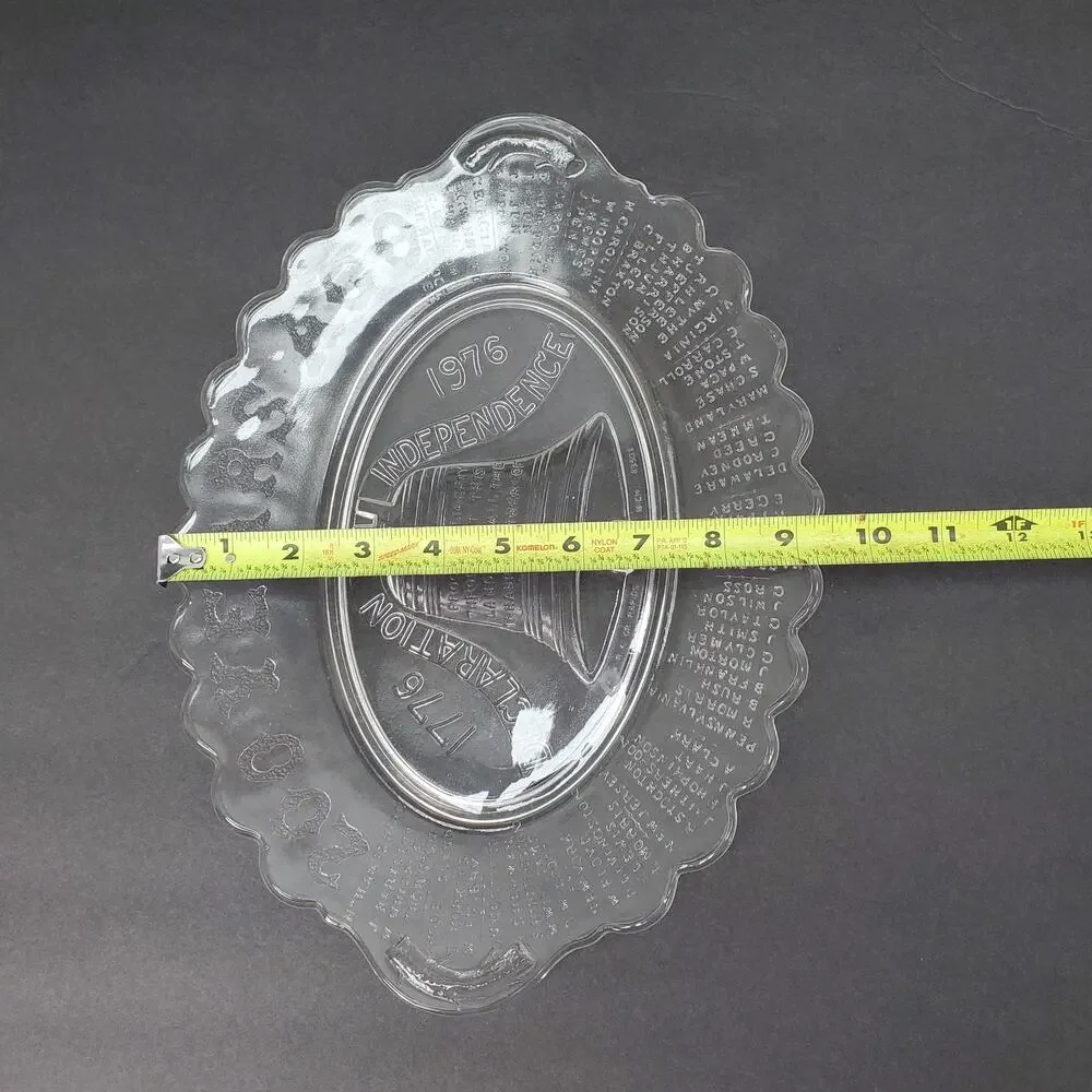 Declaration‎ of Independence 200 Years Ago Clear Glass Platter